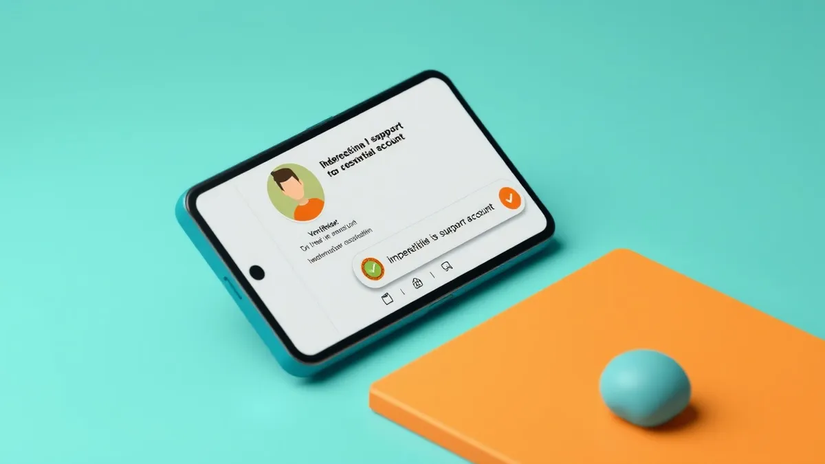 Illustration: A smartphone displays a social media profile with a verified badge.