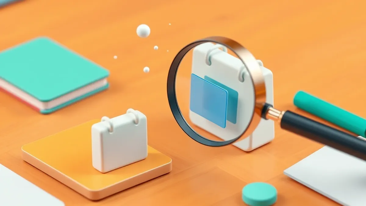Illustration: A white calendar icon sits on a wooden desk next to a magnifying glass.