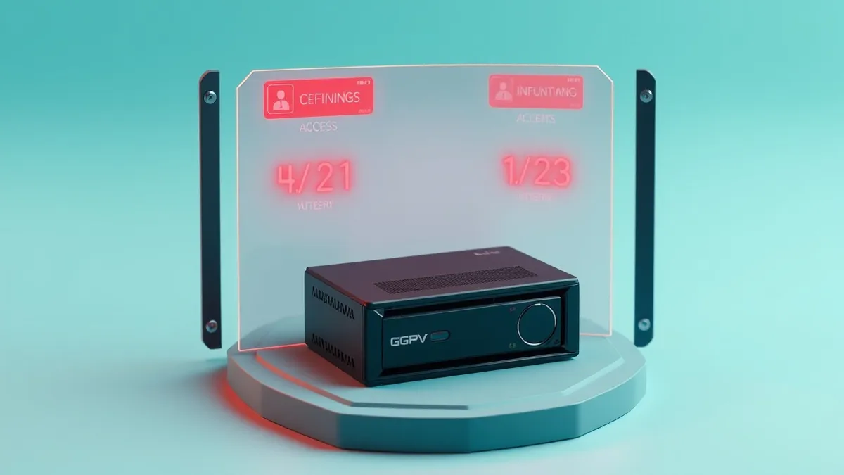 Illustration: A sleek black GPU server sits isolated behind a translucent digital barrier.