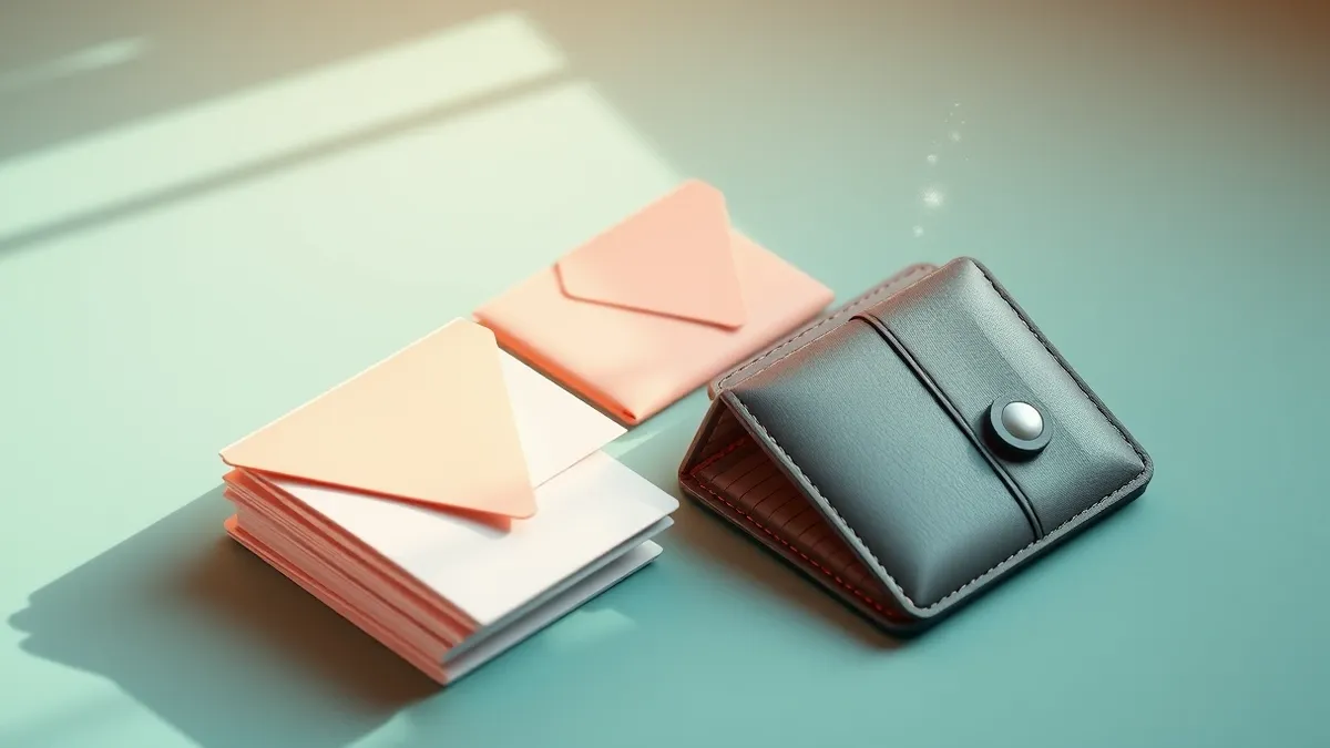Illustration: A stack of empty paper envelopes sits beside a solitary smartphone displaying a flatline graph with a sharp red spike.