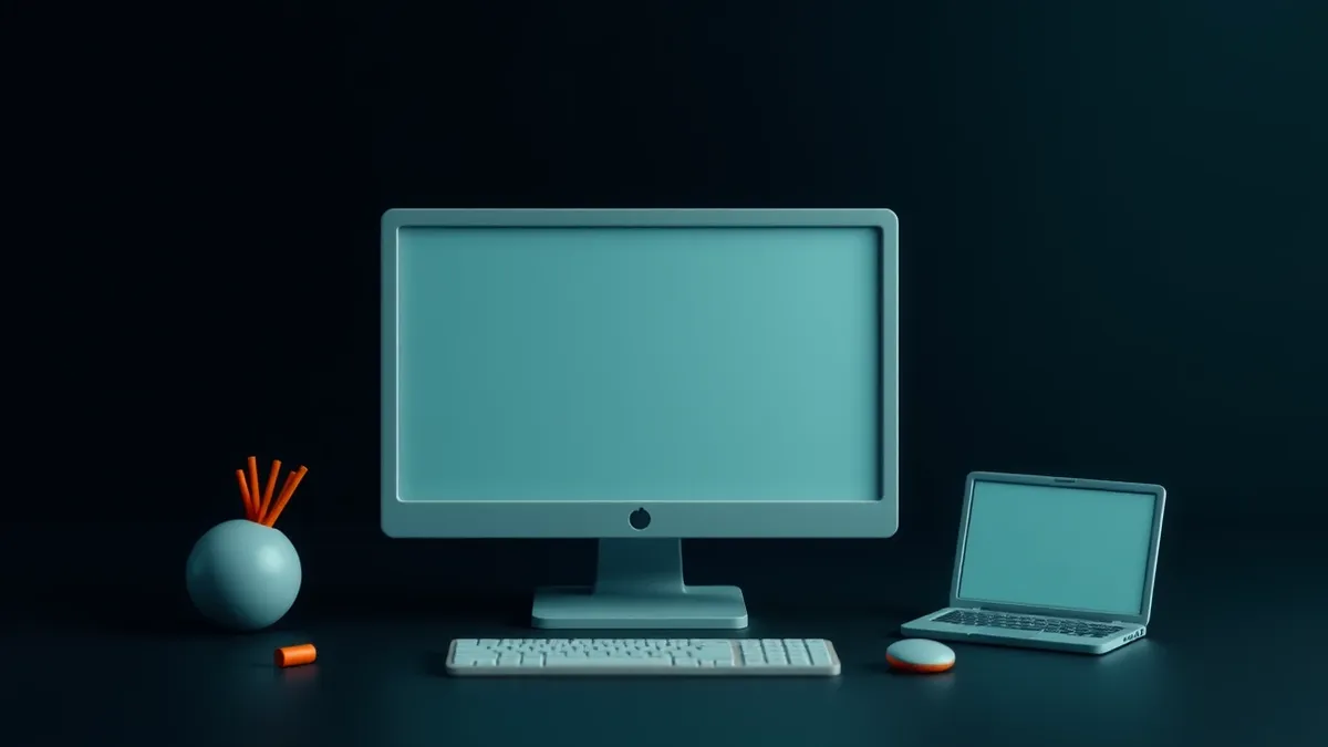 Illustration: A blank computer monitor displays an empty command-line prompt on a dark background.